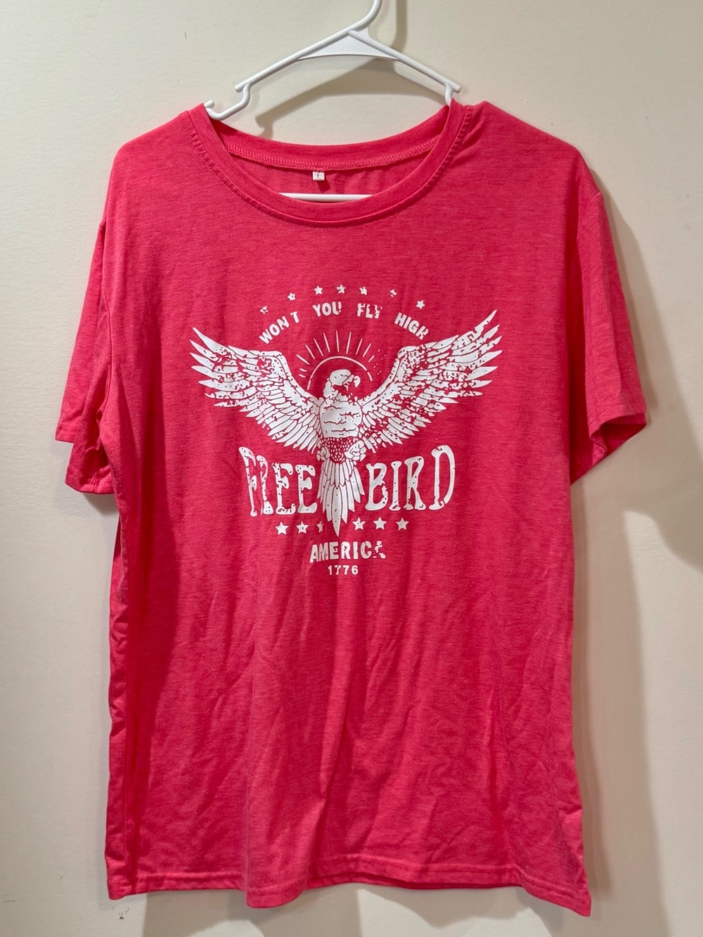Free Bird Graphic T-Shirt - Coral Pink